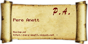 Pere Anett névjegykártya